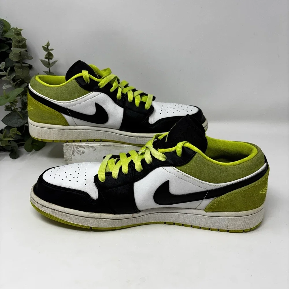 Nike Air Jordan 1 Low Black Cyber Volt Green White Black Men's Size 10 CK3022